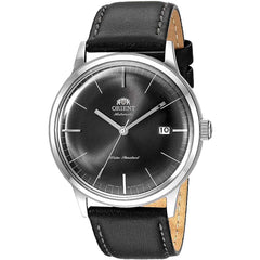 Orient Men's Automatic Watch - Contemporary Grey Dial Black Leather Strap | FAC0000CA0