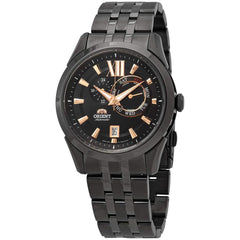 Orient Men's Automatic Watch - Elegant Black Dial Steel Bracelet Date | FET0X001B0