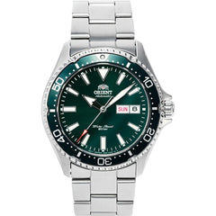 Orient Men's Automatic Watch - Kamasu Dive Green Dial Steel Bracelet | RA-AA0004E19A