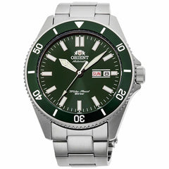 Orient Men's Automatic Watch - Kanno Green Dial Silver Tone Bracelet | RA-AA0914E19B