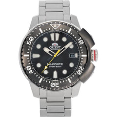 Orient Men's Automatic Watch - M-Force Dive Black Dial SS Bracelet | RA-AC0L01B00B
