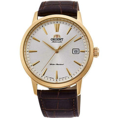 Orient Men's Automatic Watch - Symphony III Silver Dial Brown Strap | RA-AC0F04S10A