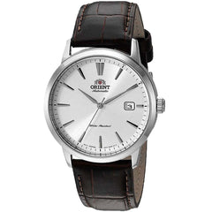 Orient Men's Automatic Watch - Symphony III Silver Dial Brown Strap | RA-AC0F07S10A