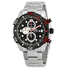 Orient Men's Chronograph Watch - Sport Black Dial Stainless Steel Bracelet | FTT16002B