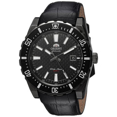 Orient Men's Mechanical Watch - Nami Black Dial Leather Strap | AC09001B