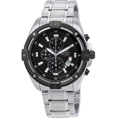 Orient Men's Quartz Watch - Endeavor Chronograph Black Dial SS Bracelet | FTT0Y002B0
