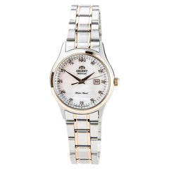 Orient NR1Q001W Women's Charlene Two Tone White Dial Automatic Crystal Watch