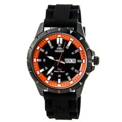 Orient UG1X009B Men's SP Black IP Steel Black Dial Black Rubber Strap Watch