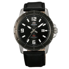 Orient UNE2004B Men's SP Black Dial Two Tone Steel Leather Strap Watch