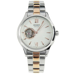 Orient Women's Automatic Watch - Open Heart White Dial Two Tone Bracelet | AG0020S10B