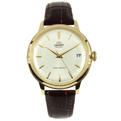 Orient Women's Quartz Watch - Yellow Gold Case Brown Leather Strap | RA-AC0011S00C