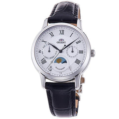 Orient Women's Watch - Sun and Moon White Dial Black Leather Strap | RA-KA0006S10A