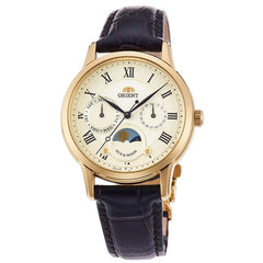 Orient Women's Watch - Sun and Moon Yellow Gold Case Cream Dial | RA-KA0003S00C