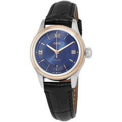 Oris Women's Automatic Watch - Classic Date Blue Dial Black Strap | 01 561 7718 4375LS