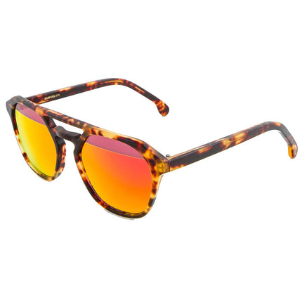 Ray-Ban - Lukas - Occhiali Da Sole Rettangolari Havana A Righe Con Lenti Blu