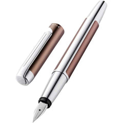Pelikan Fountain Pen - Pura P40 Mocha and Silver Aluminum Barrel