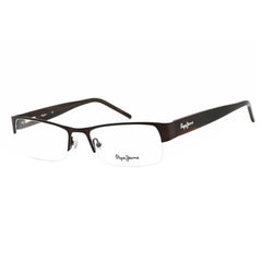 Pepe Jeans Men's Eyeglasses - Brown Rectangular Semi-Rimless Metal Frame | PJ1112 C5