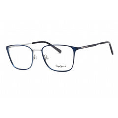 Pepe Jeans Men's Eyeglasses - Full Rim Blue Silver Rectangular Frame | PJ1383 C4