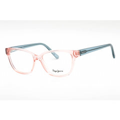 Pepe Jeans Women's Eyeglasses - Full Rim Pink Plastic Rectangular Frame | PJ3424 C4