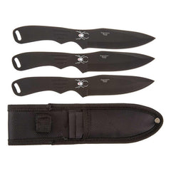 Perfect Point Throwing Knife Set - Black Steel Blade with Nylon Sheath | RC-1793B