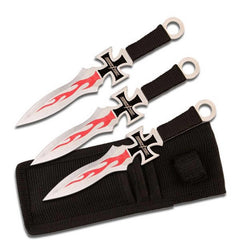 Perfect Point Throwing Knife - Stainless Steel Blade with Sheath, Set of 3 | PP-020-3