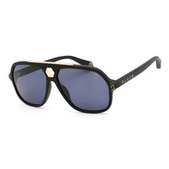 Philipp Plein Unisex Sunglasses - Full Rim Shiny Black and Gold Frame | SPP004M 0703