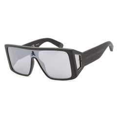 Philipp Plein Unisex Sunglasses - Matte and Sandblasted Black Shield | SPP014M 703X