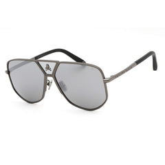 Philipp Plein Unisex Sunglasses - Shiny Gunmetal/Black Aviator Frame | SPP009V 584X