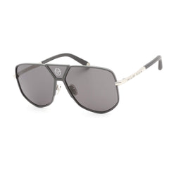 Philipp Plein Unisex Sunglasses - Shiny Palladium/Silver/Black Frame | SPP009M 0H70