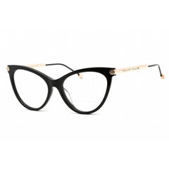 Philipp Plein Women's Eyeglasses - Full Rim Shiny Black Cat Eye Frame | VPP037S 0700