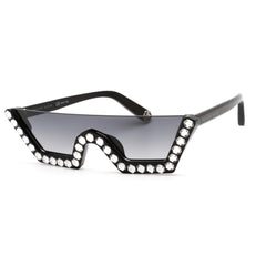 Philipp Plein Women's Sunglasses - Half Rim Shiny Black Shield Frame | SPP031S 0700