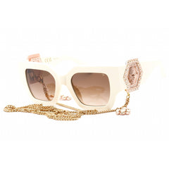 Philipp Plein Women's Sunglasses - Ivory Plastic Cat Eye Shape Frame | SPP103S 09ZQ