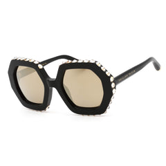 Philipp Plein Women's Sunglasses - Mirrored Lens Shiny Black Frame | SPP039V 700G