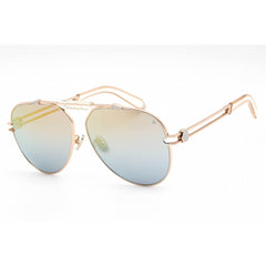 Philipp Plein Women's Sunglasses - Shiny Rose Gold Metal Aviator Frame | SPP048M 033M