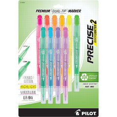 Pilot Dual Tip Markers - Precise Marklighter2 Smear Resistant, Pack of 10 | 16988