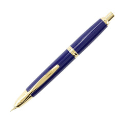 Pilot Fountain Pen - Vanishing Point Retractable Nib, Blue/Gold Accents