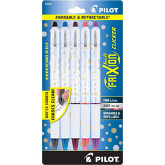 Pilot Gel Pen - Frixion Ball Clicker Assorted Fine 0.7mm Erasable, Pack of 3 | 15220