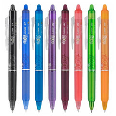 Pilot Gel Pen - Frixion Ball Clicker Assorted Fine 0.7mm Erasable, Pack of 8 | 14210