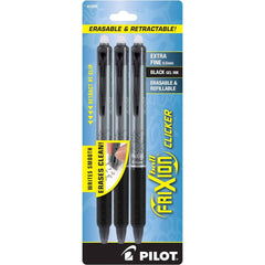 Pilot Gel Pen - Frixion Ball Clicker Grey Extra Fine 0.5mm Erasable, Pack of 3 | 14288