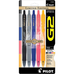 Pilot Roller Pen - G2 Mineral Art Retractable Assorted Ink Gel, Pack of 5 | 16902