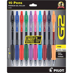 Pilot Rollerball Pen - G2 Fine Point Premium Gel Assorted Inks, Pack of 10 | 31236