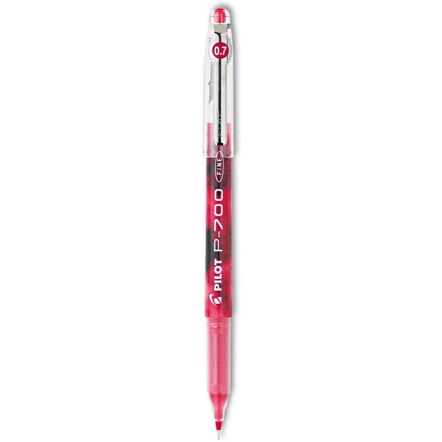 Pilot Rolling Ball Gel Pen - Precise P-700 Ribbed Grip Red Barrel, Fin