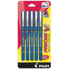 Pilot Rolling Ball Pen - Precise V5 Liquid Ink Blue Extra Fine, Pack of 5 | 26011