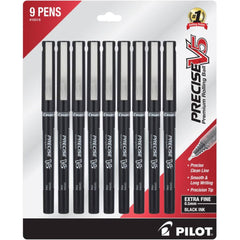 Pilot Rolling Ball Stick Pen - V5 Precise Clean Line Premium, Pack of 9 | 16518