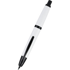 Pilot Vanishing Point Fountain Pen - Namiki Black Trim White Metal Push Button