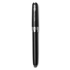 Pineider Fountain Pen -  Full Metal Jacket Midnight Black 14k