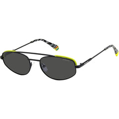 Polaroid Unisex Sunglasses - Black Grey Metal Oval Frame | POLAROID PLD 6130/S 008A/M9