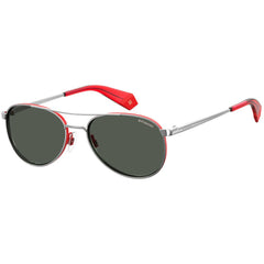 Polaroid Women's Sunglasses - Silver Red Pilot Frame | POLAROID PLD 6070/S/X 0J2B/M9