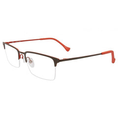 Police Men's Eyeglasses - Grey Red Metal Rectangular Frame | POLICE VPL290 01HG