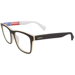 Police Unisex Eyeglasses - Reel 2 Demo Lens Black Beige Frame | V1914M-6UPM-53-19-140